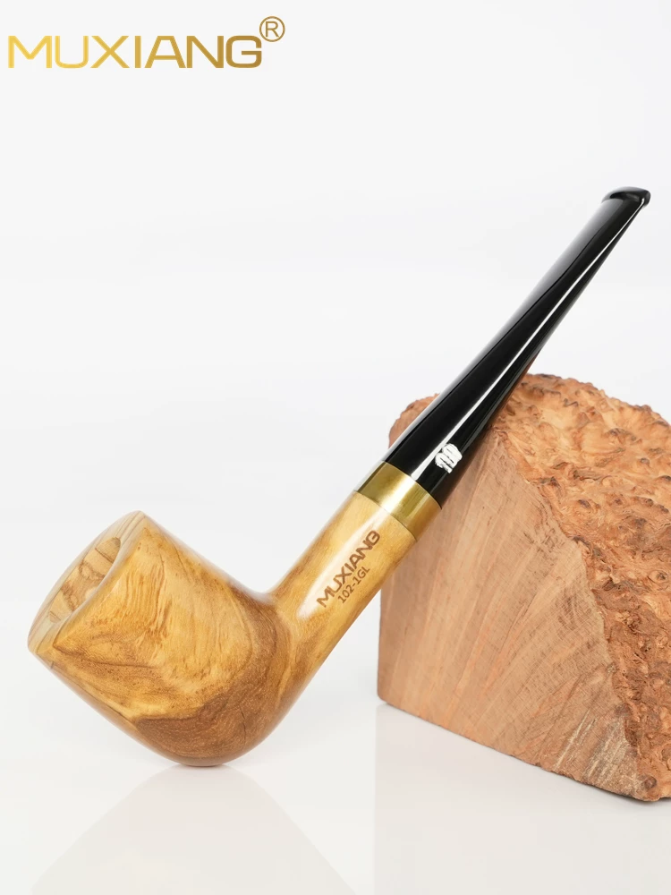 Premium Straight Stem Olive Wood Smoking Pipe