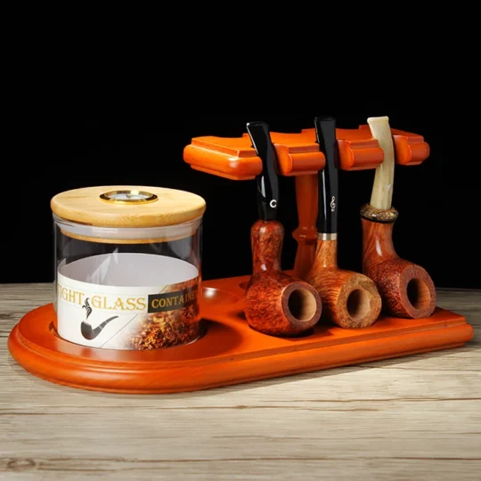 Tobacco Pipe Stand With Jar
