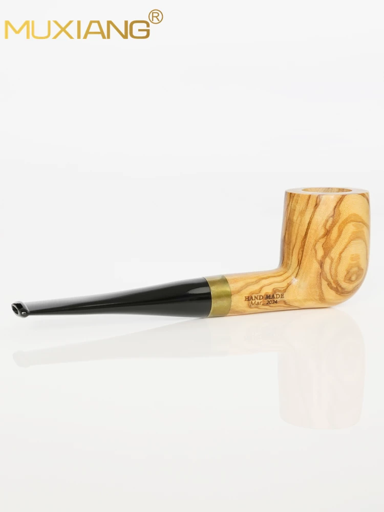 Premium Straight Stem Olive Wood Smoking Pipe