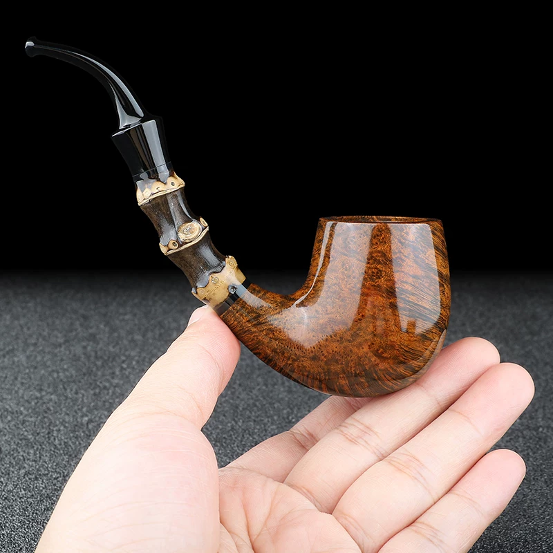 Handmade Sherlock Calabash Pipe with Bamboo Stem